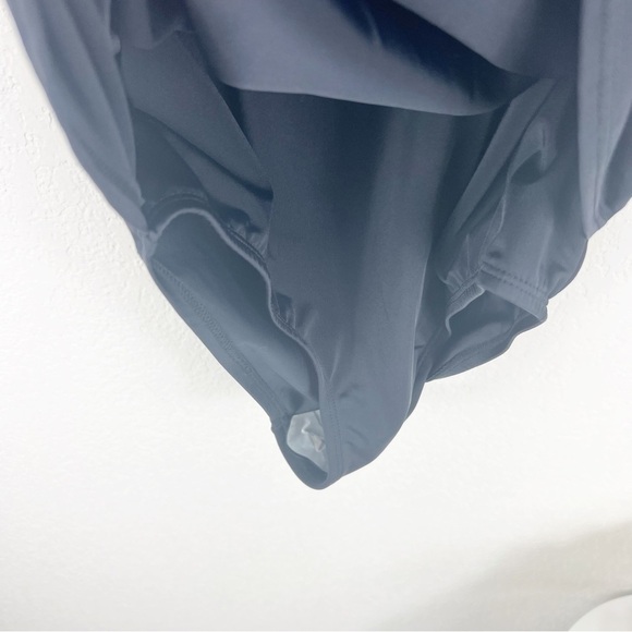 Swimsuits For All Sarong Front Black One Piece Size 12 NWT - Picture 7 of 9